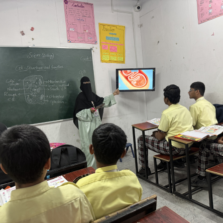 Happy child learning